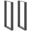 barbordsben U-formet 2 stk. antracit 60x(100-101) cm stål