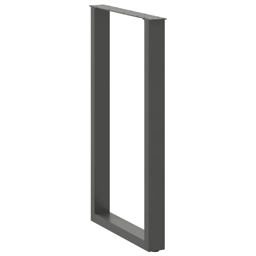 barbordsben U-formet 2 stk. antracit 60x(100-101) cm stål
