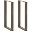 barbordsben U-formet 2 stk. naturstål 60x(100-101) cm stål