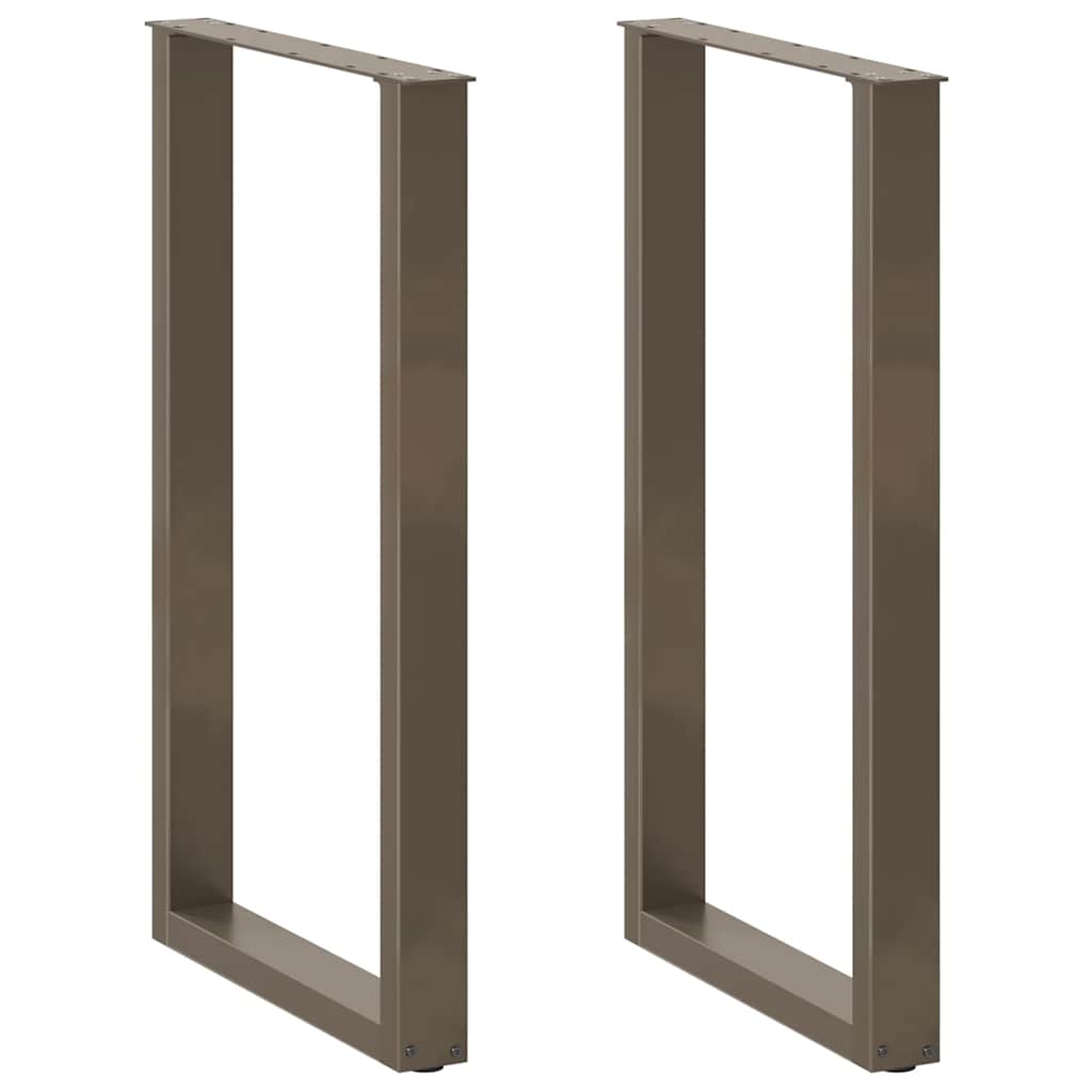 barbordsben U-formet 2 stk. naturstål 60x(100-101) cm stål
