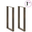 barbordsben U-formet 2 stk. naturstål 60x(100-101) cm stål