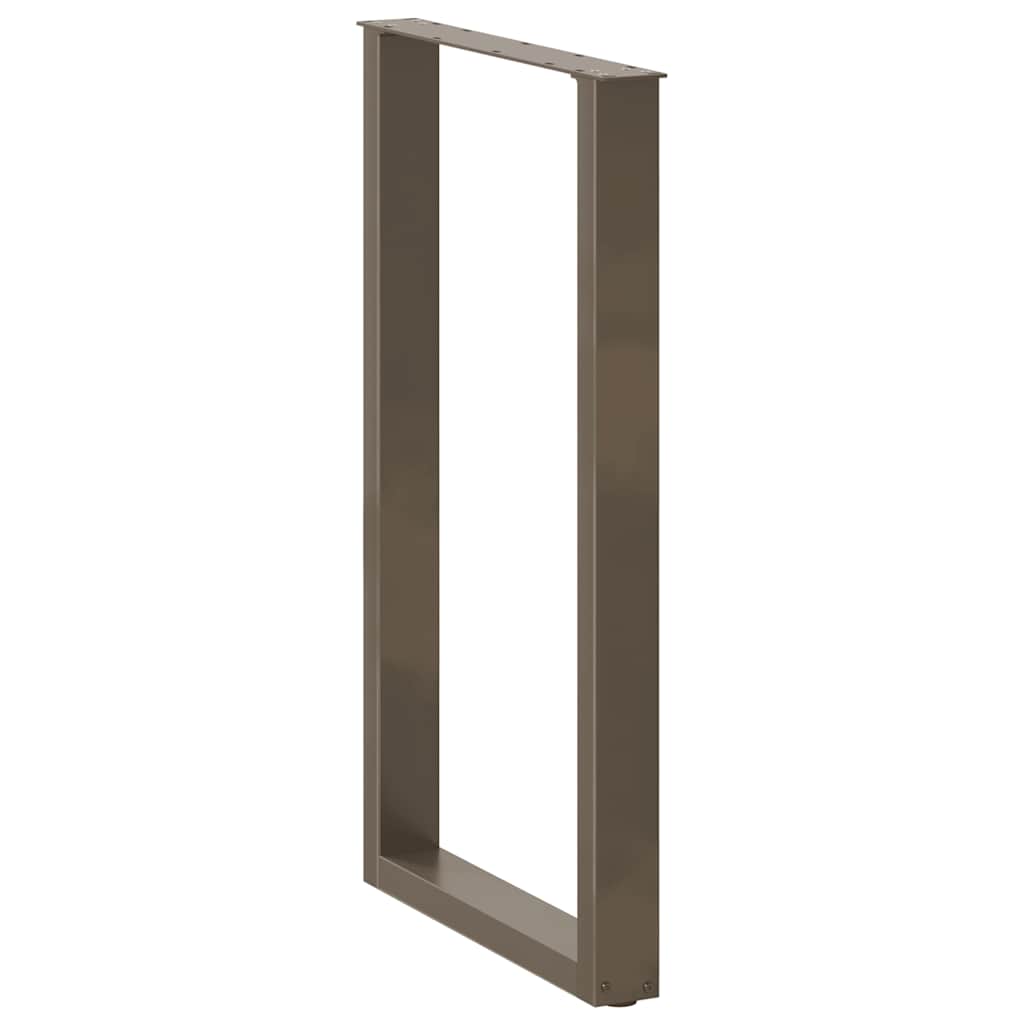 barbordsben U-formet 2 stk. naturstål 60x(100-101) cm stål