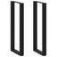 barbordsben U-formet 2 stk. sort 40x(110-111) cm stål