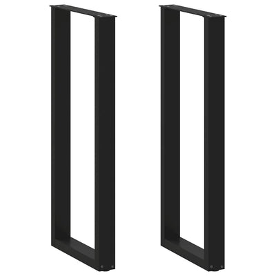barbordsben U-formet 2 stk. sort 40x(110-111) cm stål