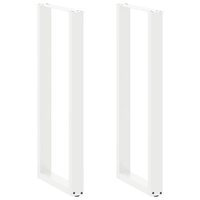 barbordsben U-formet 2 stk. hvid 40x(110-111) cm stål