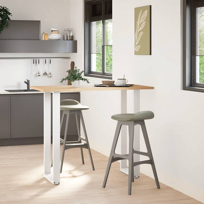 barbordsben U-formet 2 stk. hvid 40x(110-111) cm stål