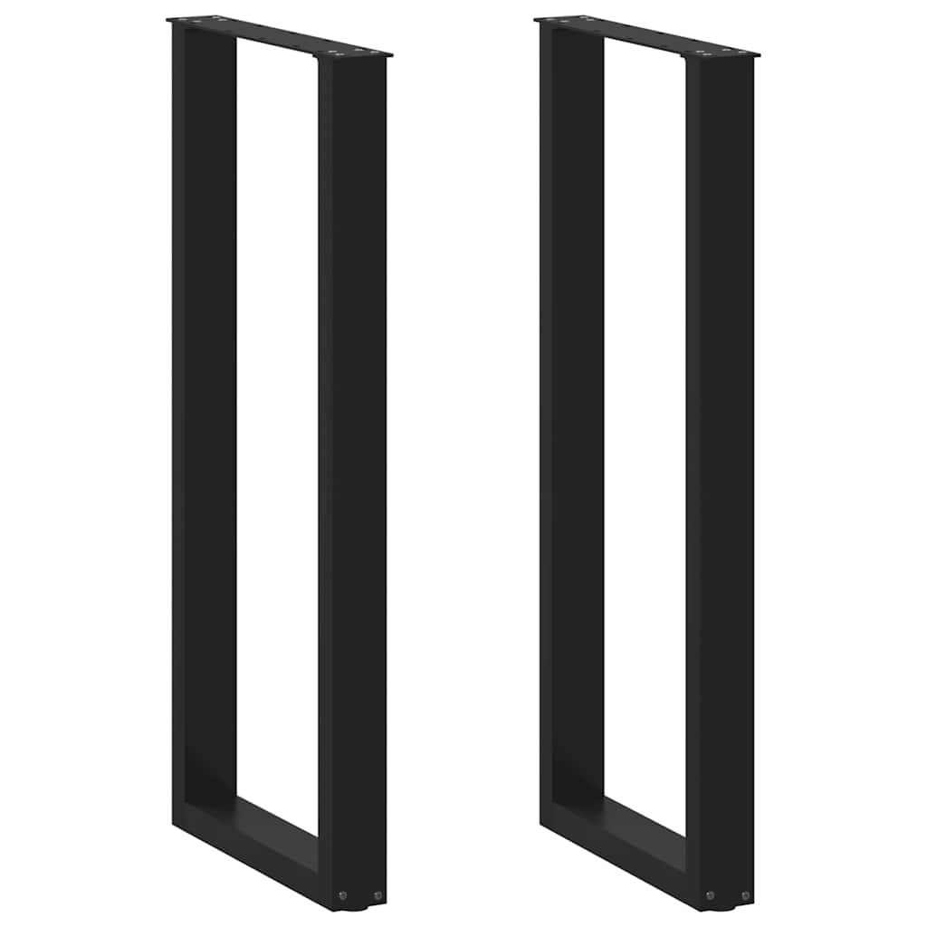 barbordsben U-formet 2 stk. sort 50x(110-111) cm stål billede