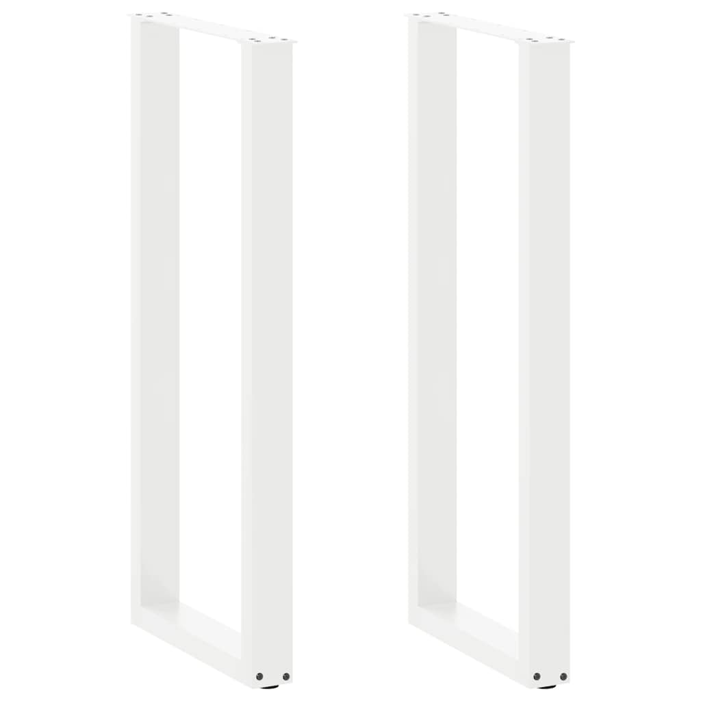 barbordsben U-formet 2 stk. hvid 50x(110-111) cm stål