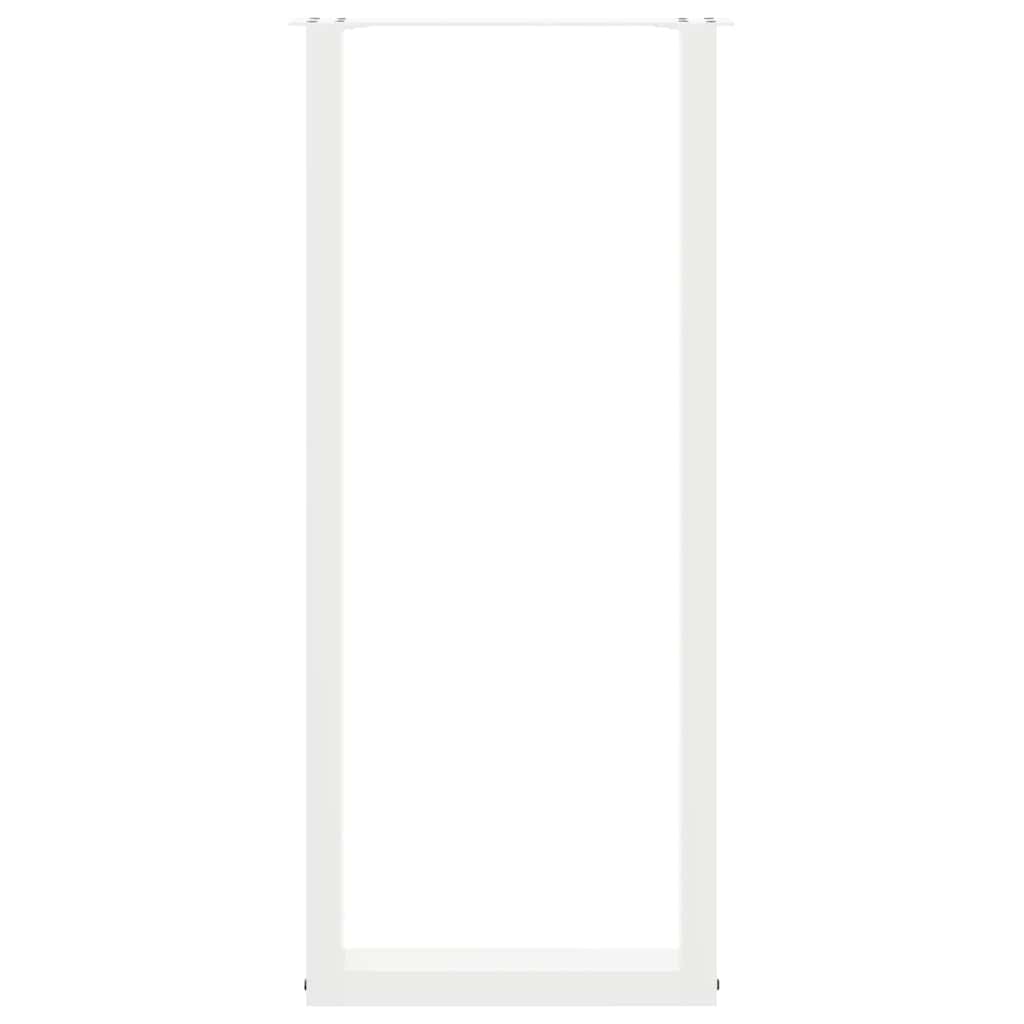 barbordsben U-formet 2 stk. hvid 50x(110-111) cm stål