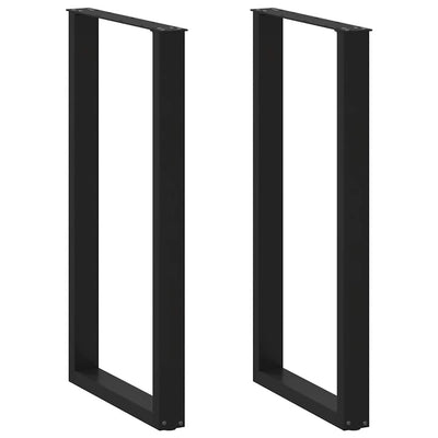 barbordsben U-formet 2 stk. sort 60 x (110-111) cm stål