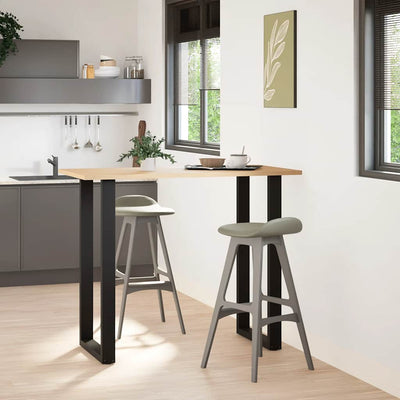 barbordsben U-formet 2 stk. sort 60 x (110-111) cm stål