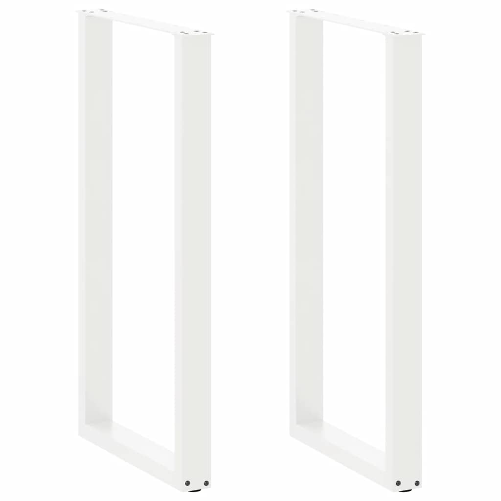 barbordsben U-formet 2 stk. hvid 60 x (110-111) cm stål billede