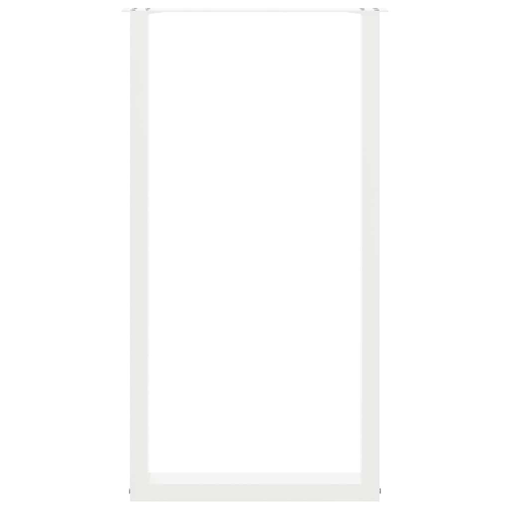 barbordsben U-formet 2 stk. hvid 60 x (110-111) cm stål