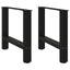 sofabordsben sort 2 stk. 50x(42-43) cm stål
