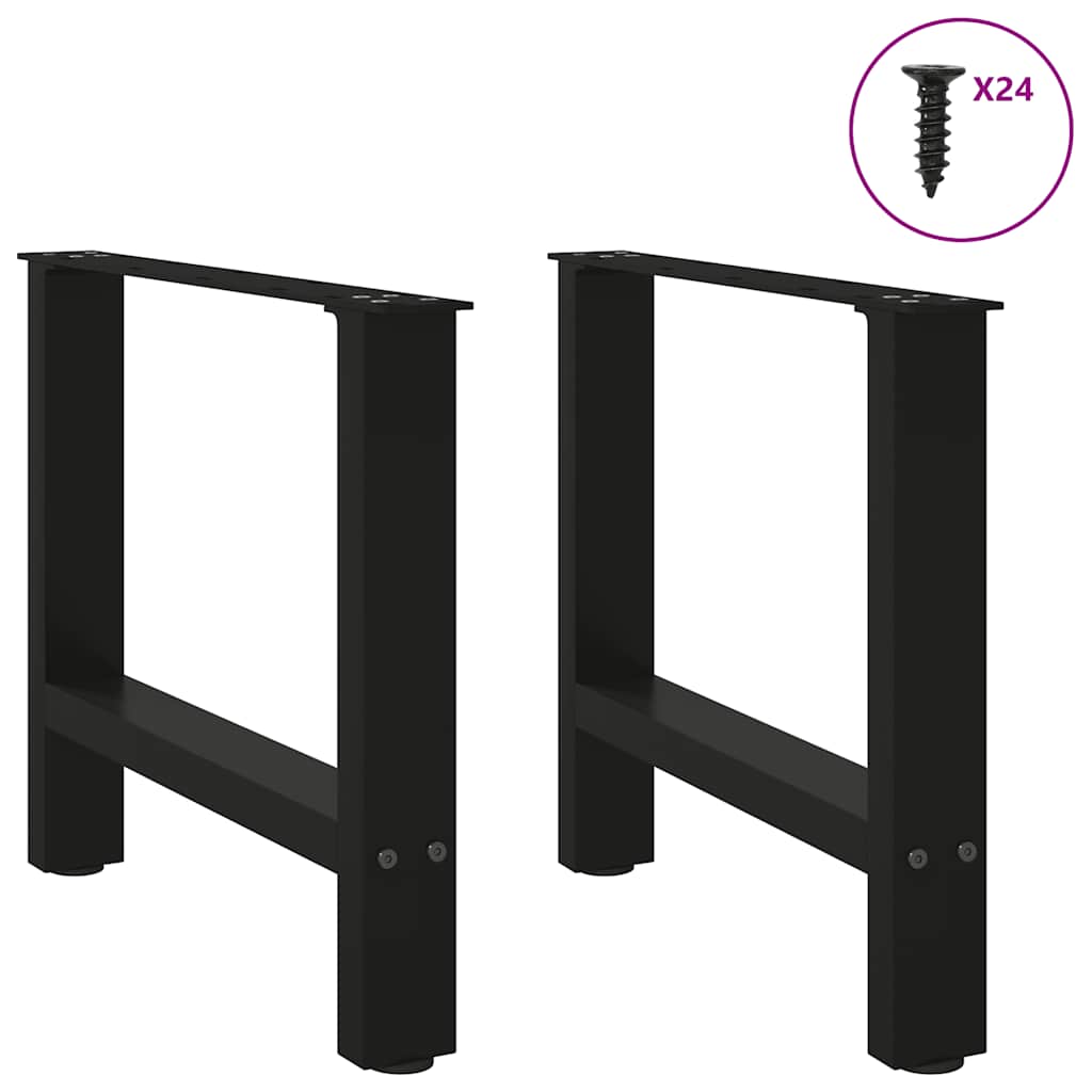 sofabordsben sort 2 stk. 50x(42-43) cm stål