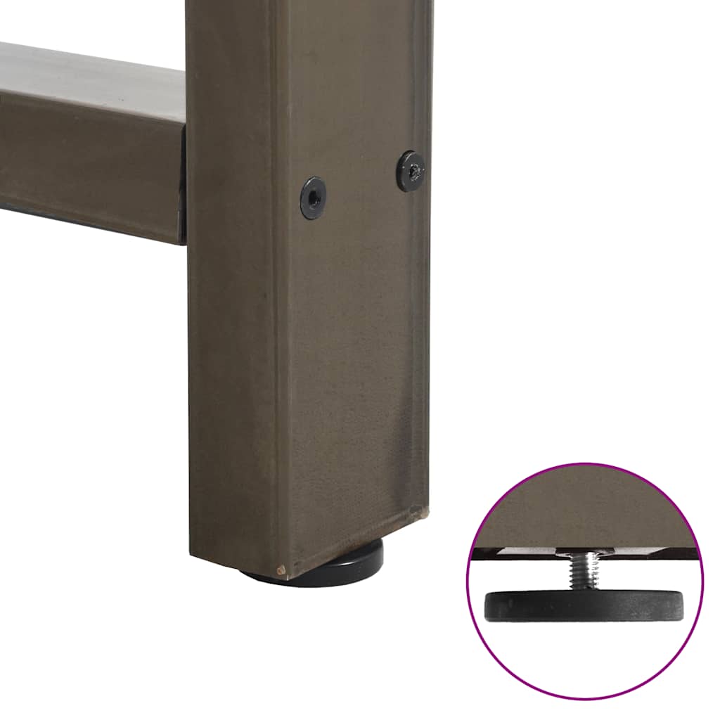 sofabordsben naturstål 2 stk. 60x(42-43) cm stål