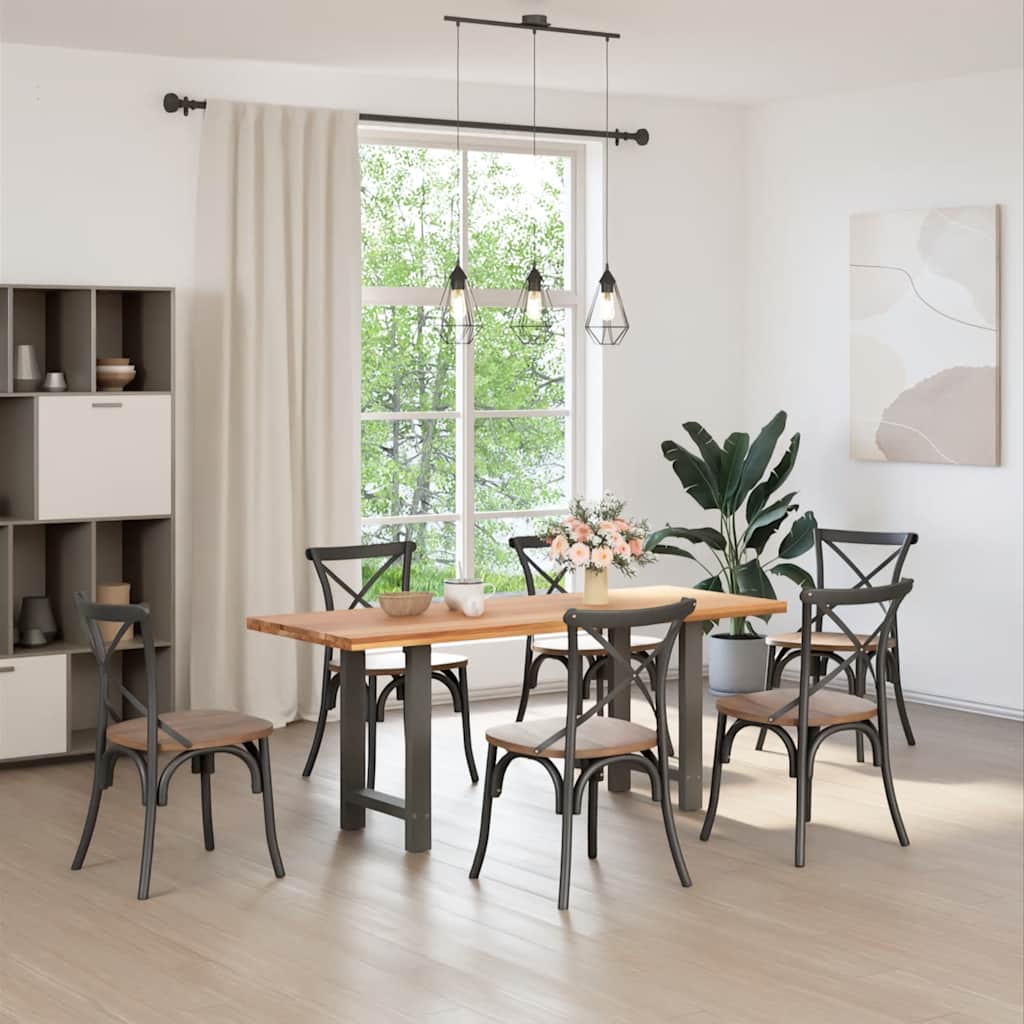 spisebordsben antracit 2 stk. 60 x (72-73) cm stål