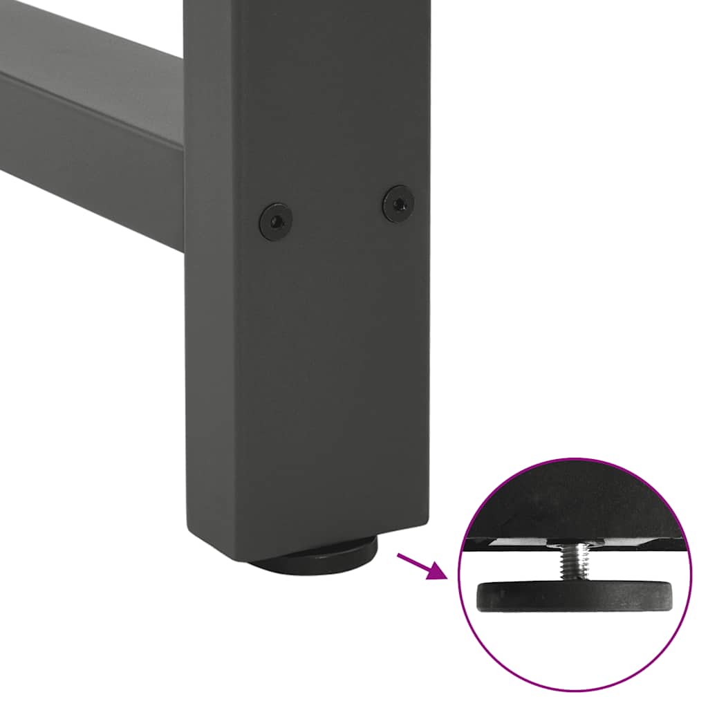 spisebordsben antracit 2 stk. 60 x (72-73) cm stål