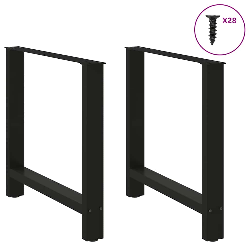 spisebordsben sort 2 stk. 80x(72-73) cm stål