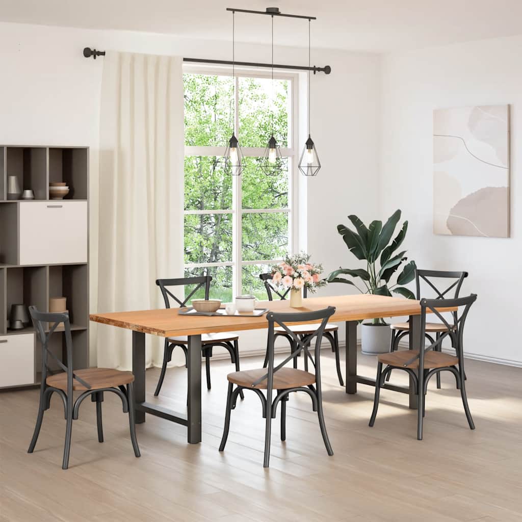 spisebordsben antracit 2 stk. 80x(72-73) cm stål