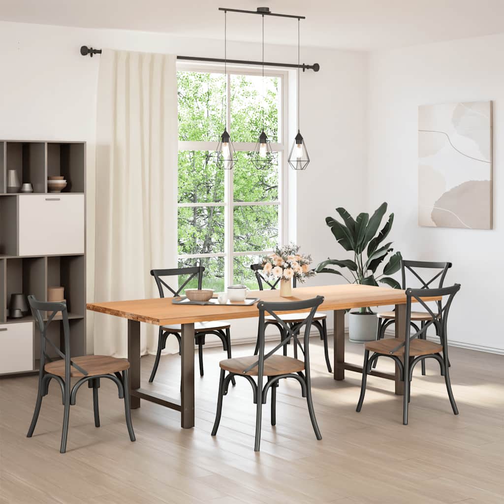 spisebordsben naturstål 2 stk. 80x(72-73) cm stål