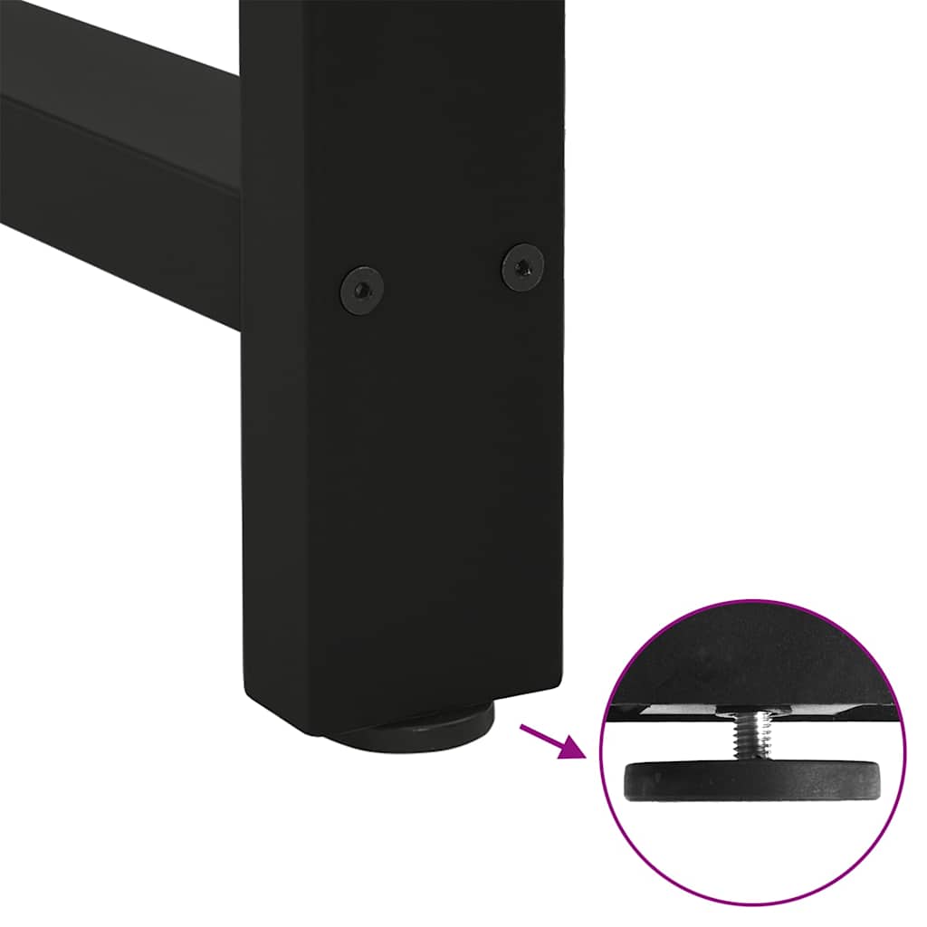 spisebordsben sort 2 stk. 100x(72-73) cm stål