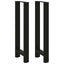 barbordsben sort 2 stk. 40x(100-101) cm stål