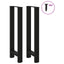 barbordsben sort 2 stk. 40x(100-101) cm stål