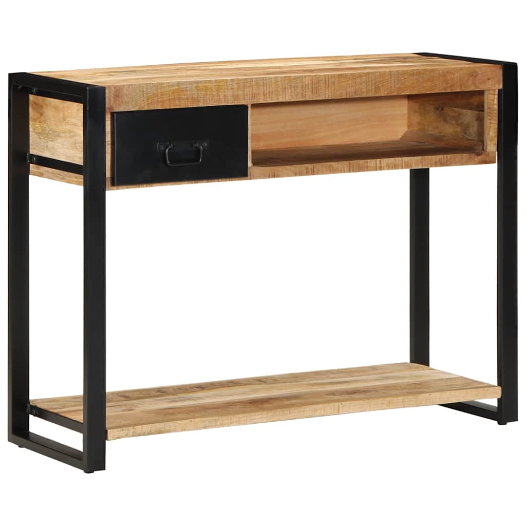 konsolbord 100x35x75 cm massivt ru mangotræ billede