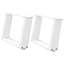 sofabordsben U-formet 2 stk. hvid 40x(30-31) cm stål