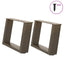 sofabordsben U-formet 2 stk. naturstål 40x(30-31) cm stål