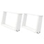 sofabordsben U-formet 2 stk. hvid 60x(30-31) cm stål