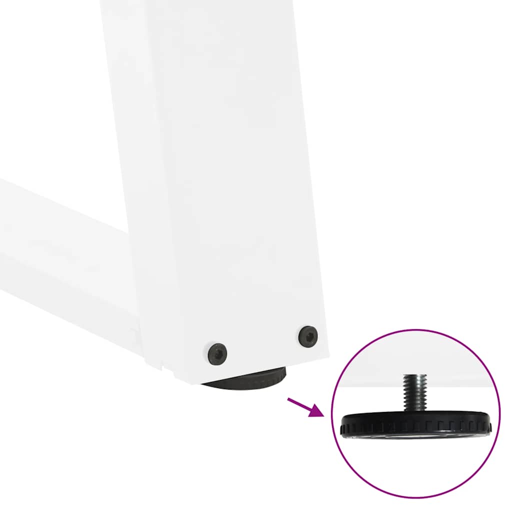 sofabordsben U-formet 2 stk. hvid 70x(30-31) cm stål