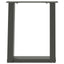 sofabordsben U-formet 2 stk. antracit 28 x (42-43) cm stål