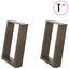 sofabordsben U-formet 2 stk. naturstål 28 x (42-43) cm stål
