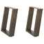 sofabordsben U-formet 2 stk. naturstål 28 x (42-43) cm stål