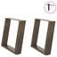 sofabordsben U-formet 2 stk. naturstål 50x(42-43) cm stål