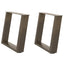 sofabordsben U-formet 2 stk. naturstål 50x(42-43) cm stål
