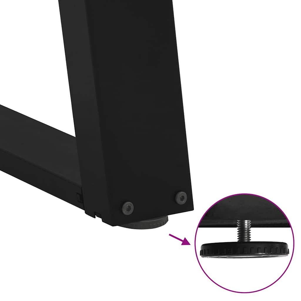 konsolbordben U-formet 2 stk. sort 28 x (72-73) cm stål