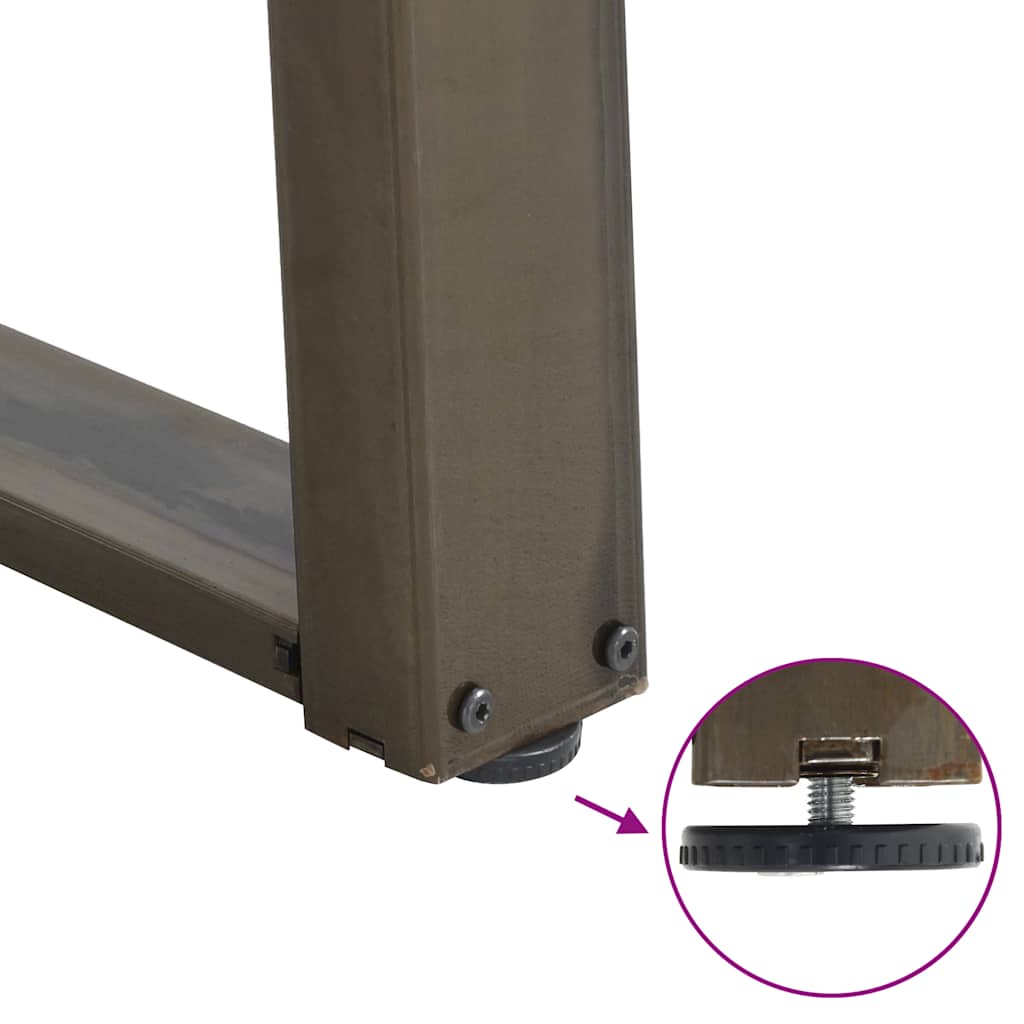 konsolbordben U-formet 2 stk. naturstål 38 x (72-73) cm stål