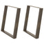 spisebordsben U-formet 2 stk. naturstål 70x(72-73) cm stål