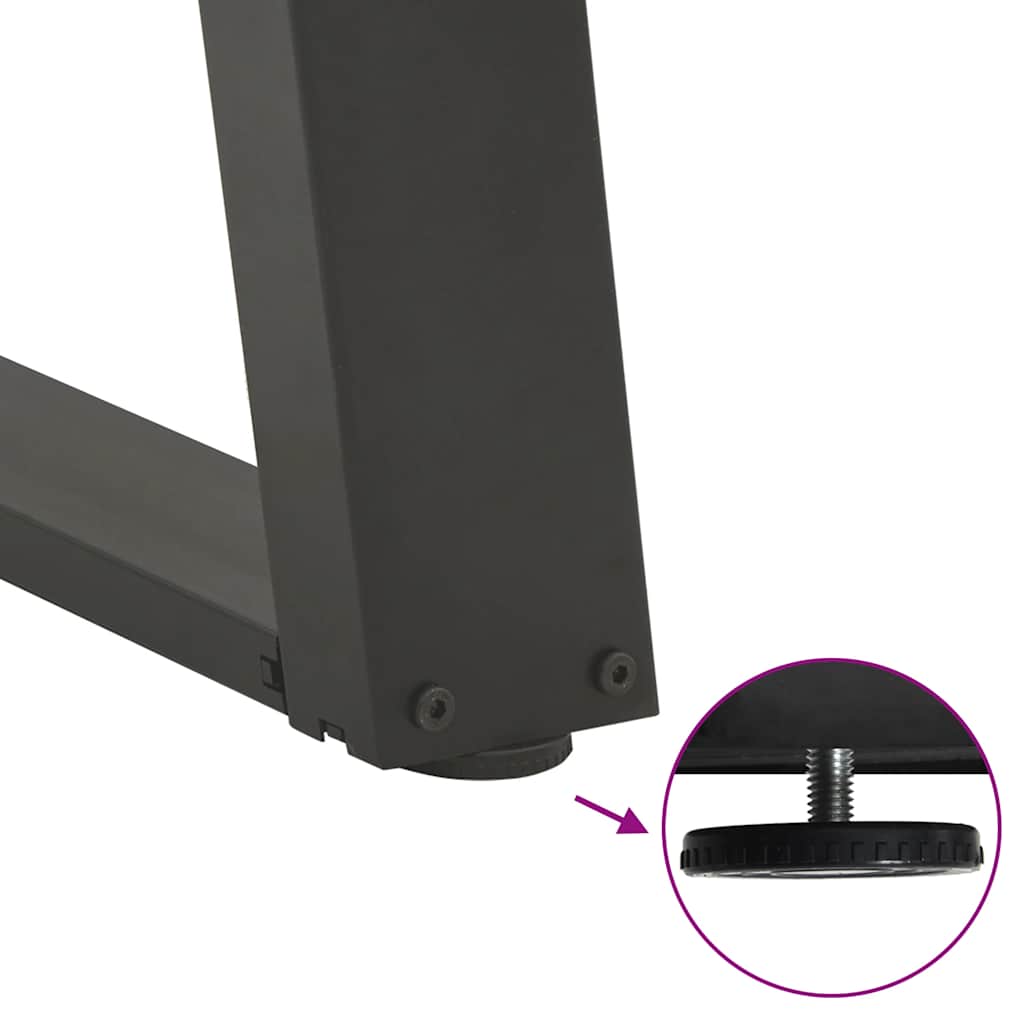 spisebordsben U-formet 2 stk. antracit 80x(72-73) cm stål
