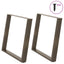 spisebordsben U-formet 2 stk. naturstål 100x(72-73) cm stål