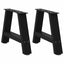 sofabordsben A-formet 2 stk. sort 50x(30-31) cm stål