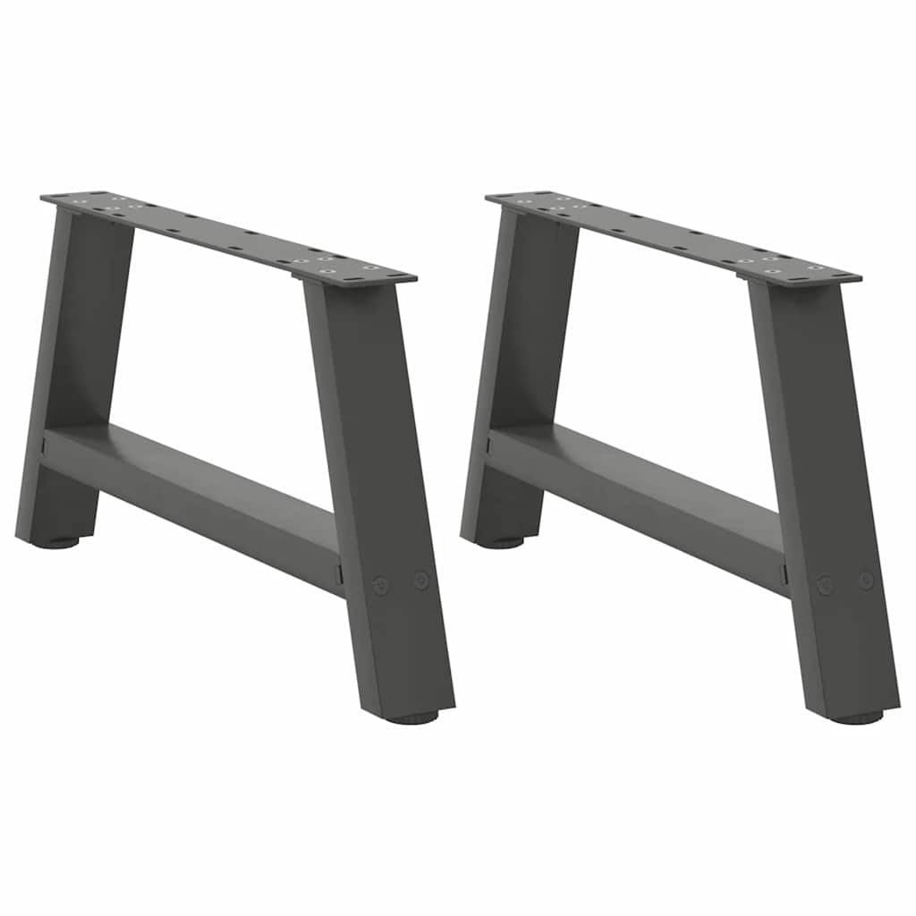sofabordsben A-formet 2 stk. antracit 60x(30-31) cm stål