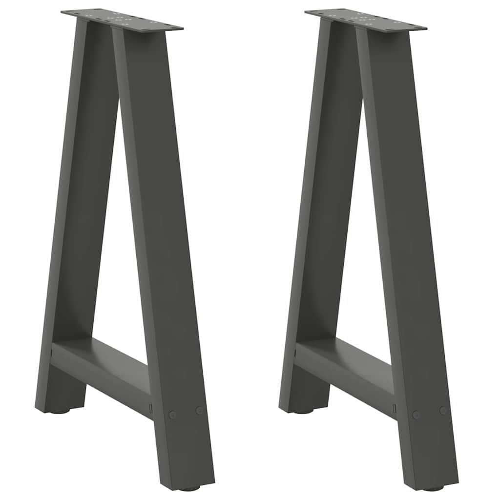 spisebordsben A-formet 2 stk. antracit 50x(72-73) cm stål