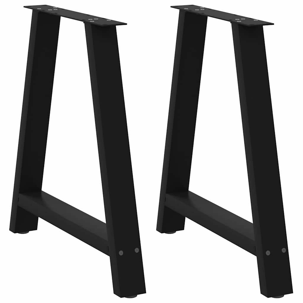 spisebordsben A-formet 2 stk. sort 70 x (72-73) cm stål