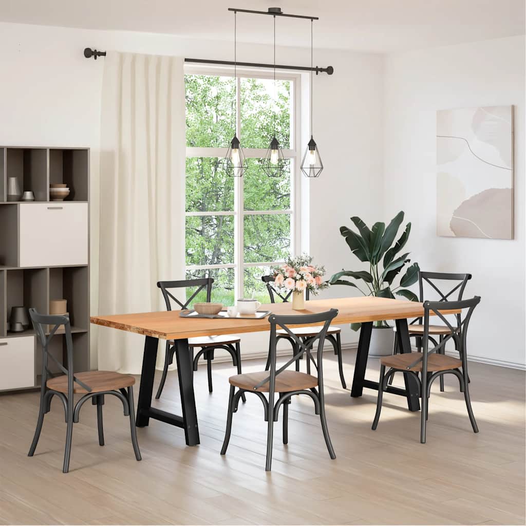 spisebordsben A-formet 2 stk. sort 70 x (72-73) cm stål
