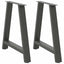 spisebordsben A-formet 2 stk. antracit 80x(72-73) cm stål