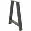 spisebordsben A-formet 2 stk. antracit 80x(72-73) cm stål